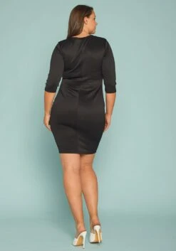 Asoph Plus Size Mesh Inset Bodycon Dress -FemiLook Sales Store 2005377 001 3