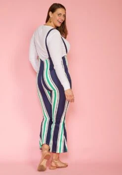 Plus Size Stripe Flared Overall Pants -FemiLook Sales Store 2005416 103 3