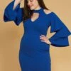 Plus Size Shoulder Cutout Layered Ruffle Sleeve Dress 2 Plus Size Shoulder Cutout Layered Ruffle Sleeve Dress -FemiLook Sales Store 2005446 188 1