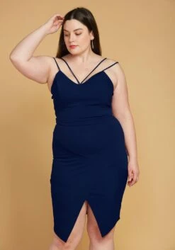 Asoph Plus Size Strappy Crop Top & Skirt Two Piece Set