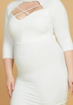 Plus Size Choker Neck Strappy Bodycon Dress -FemiLook Sales Store 2005522 002 4