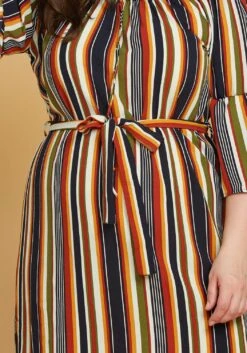 Asoph Plus Size Stripe Off Shoulder Casual Dress -FemiLook Sales Store 2005579 125 4