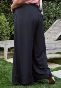 Pleione Plus Size Tassel Drawstring Palazzo Pants -FemiLook Sales Store 2006675 001 4