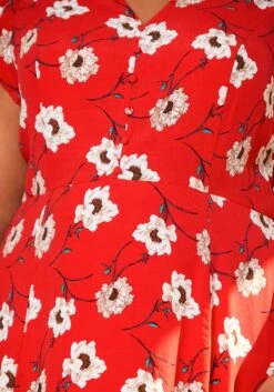 Pleione Plus Size V-Neck Floral Long Dress -FemiLook Sales Store 2006695 110 4