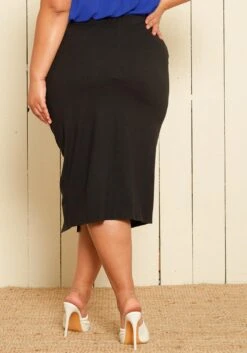 Pleione Plus Size So Sophisticated Midi Skirt -FemiLook Sales Store 2007155 001 4