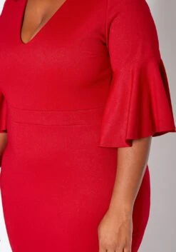 Asoph Plus Size Bell Sleeve Bodycon Mini Dress -FemiLook Sales Store 2007466 111 4