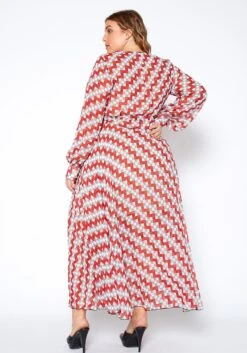 Asoph Plus Size Multi Print Wrap Maxi Dress -FemiLook Sales Store 2009051 002 3