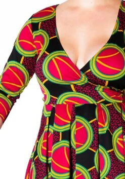 Asoph Plus Size Multi Print Hi Lo Wrap Dress -FemiLook Sales Store 2010216 187 1