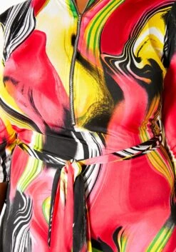 Asoph Plus Size Vibrant Marbled Womens Bodycon Midi Dress -FemiLook Sales Store 2011580 148 3