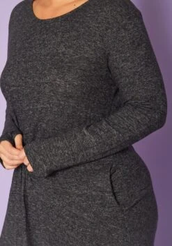 Plus Size Asymmetric Long Sleeve Midi Dress -FemiLook Sales Store 2011582 108 4