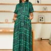Asoph Plus Size Emerald Snakeskin Maxi Dress