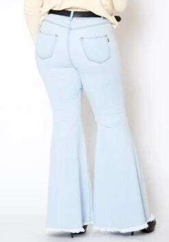 Vibrant Plus Size Womens Bold Flare Hem Denim Jean -FemiLook Sales Store 2013651 940 3