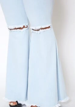 Vibrant Plus Size Womens Bold Flare Hem Denim Jean -FemiLook Sales Store 2013651 940 4