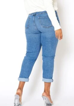 Vibrant Plus Size Womens Vintage Blue Wash Mom Jean -FemiLook Sales Store 2013655 938 3