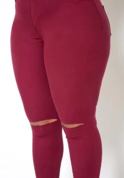 Vibrant Plus Size Classic Knee Rip Skinny Jeans -FemiLook Sales Store 2013659 111 3