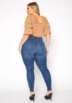 Vibrant Plus Size Medium Washed Knee Rip Denim Jean -FemiLook Sales Store 2013660 938 3