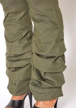 Vibrant Plus Size Womens Olive Ankle Scrunched Jean -FemiLook Sales Store 2013670 125 4