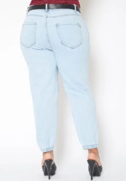 Vibrant Plus Size Light Wash Destroyed Boyfriend Jeans -FemiLook Sales Store 2013677 938 4