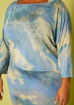 Plus Size Tie Dye Sweatshirt & Midi Dress Set -FemiLook Sales Store 2014488 001 4