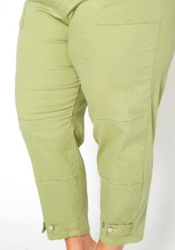 Asoph Plus Size Sage Green Utility Cargo Design Pants -FemiLook Sales Store 2014690 151 5
