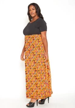 Asoph Plus Size Old Fashion Print Fit & Flare Maxi Dress -FemiLook Sales Store 2014945 109 2