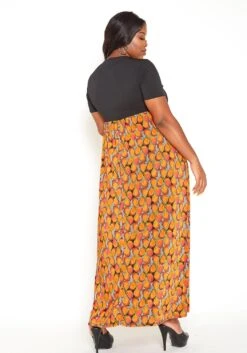 Asoph Plus Size Old Fashion Print Fit & Flare Maxi Dress -FemiLook Sales Store 2014945 109 3