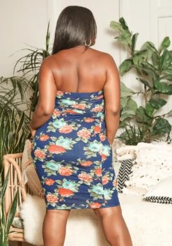 Asoph Plus Size Antique Floral Print Bodycon Tube Dress -FemiLook Sales Store 2015222 117 3