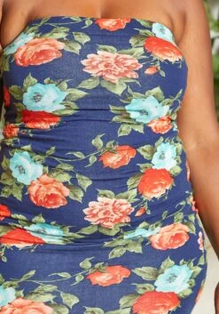 Asoph Plus Size Antique Floral Print Bodycon Tube Dress -FemiLook Sales Store 2015222 117 5