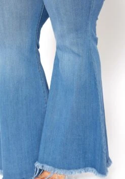 Vibrant Plus Size Classic Wash High Waist Bell Bottom Jeans -FemiLook Sales Store 2015374 938 4