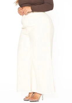 ENCREME Plus Size Shimmer Hinted Wide Leg Pants -FemiLook Sales Store 2015803 002 3