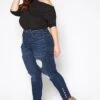 Vibrant Plus Size Button Detailed Denim Skinny Jean -FemiLook Sales Store 2016798 939 2