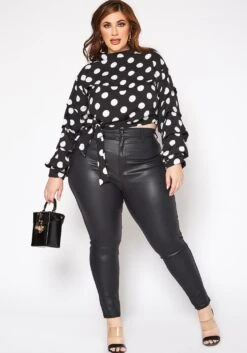 Vibrant Plus Size Girls Night Out PU Leather Skinny Jeans -FemiLook Sales Store 2016802 001 1