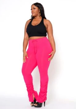 Asoph Plus Size Lounge Obsessed Ankle Stacked Fitted Pants -FemiLook Sales Store 2016899 004 3