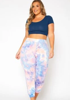 Asoph Plus Size Sweet Tie Dye Lounge Pants