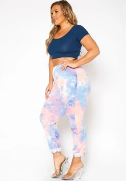 Asoph Plus Size Sweet Tie Dye Lounge Pants -FemiLook Sales Store 2017068 003 2