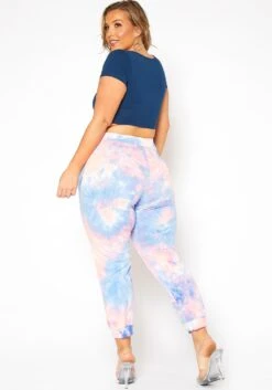 Asoph Plus Size Sweet Tie Dye Lounge Pants -FemiLook Sales Store 2017068 003 3