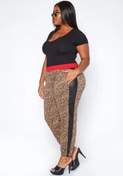 Asoph Plus Size Haute Leopard Jogger Pants -FemiLook Sales Store 2017151 128 2
