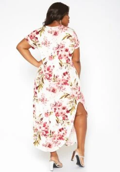 Asoph Plus Size Spring Floral Print Tee Shirt Maxi Dress -FemiLook Sales Store 2017418 952 3