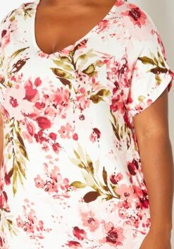 Asoph Plus Size Spring Floral Print Tee Shirt Maxi Dress -FemiLook Sales Store 2017418 952 4
