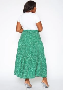 Asoph Plus Size Dainty Floral Print Maxi Flare Skirt -FemiLook Sales Store 2018086 103 3