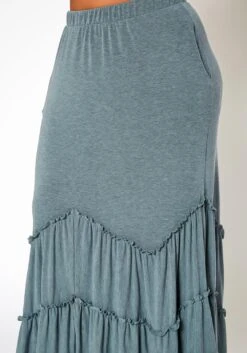 Asoph Plus Size Ruffle Trim Knit Maxi Skirt -FemiLook Sales Store 2018206 161 4