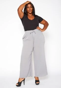 Asoph Plus Size High Waist Palazzo Pants