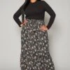 Plus Size Floral Pattern Flare Maxi Skirt -FemiLook Sales Store 2018419 001 0