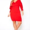 Plus Size Ruffle Overlay Long Sleeve Mini Dress -FemiLook Sales Store 2018752 110 1