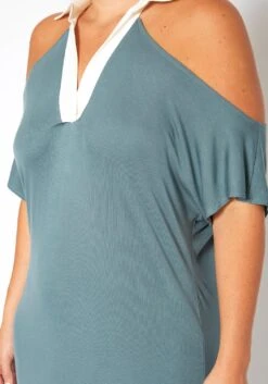 Plus Size Collar Neck Flare Midi Dress -FemiLook Sales Store 2018761 349 4