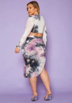 [Special Price] Plus Size Multi Print Crop Top & Skirt Set -FemiLook Sales Store 2018906 145 3