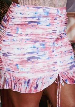 Plus Size Tie Dye Ruffle Trim Mini Skirt -FemiLook Sales Store 2018999 102 4