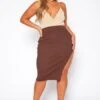 Plus Size High Waist Ribbed Midi Skirt -FemiLook Sales Store 2019063 181 1