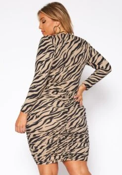 Plus Size Centered Drawstring Zebra Print Two Piece Set -FemiLook Sales Store 2019109 389 3