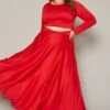 Plus Size Crop Top & Maxi Flare Skirt Set -FemiLook Sales Store 2019333 001 0